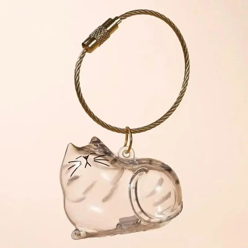 Cat Keychain Pendant Backpack Cat Hair Storage Box Hanging Cat Bag Hanging Pet Hair Grooming Souvenirs Oasis Select A2