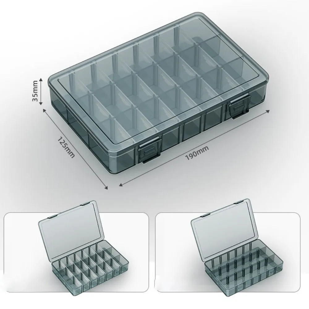 Transparent Plastic Parts Box with Removable Dividers