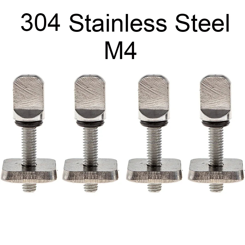 2sets M4 M5 Stainless Surf Fin Screws Plates Surfboard Longboard Screw Channel Sliding Fin Box Plate Smart Screw Oasis Select M4 304 4 Pieces