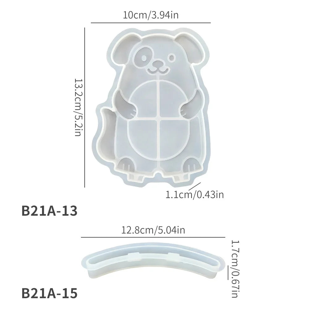 Cartoon Animal Photo Frame Silicone Mold DIY Cat Dog Dinosaur Picture Frame Resin Mould For Home Decoration Desktop Ornament Oasis Select Dog