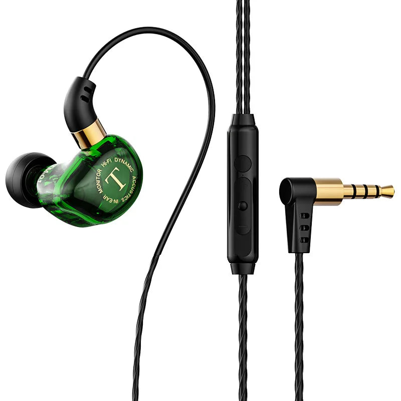 9D Surround HIFI Heavy Bass Wired Earphones Dynamic Music Headset With Mic Earbuds 3.5MM In Ear Wired Race Gaming Headphone Oasis Select Green