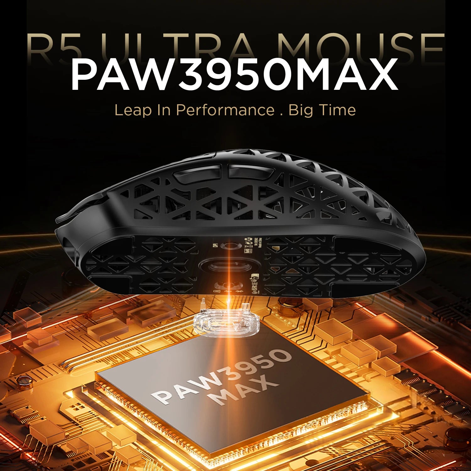 Attack Shark R5 Ultra Gaming Mouse 42g Carbon Fiber, 42000DPI, 8K Wireless, PAW3950MAX Sensor, Nordic52840, OMRON 100M Switches Oasis Select