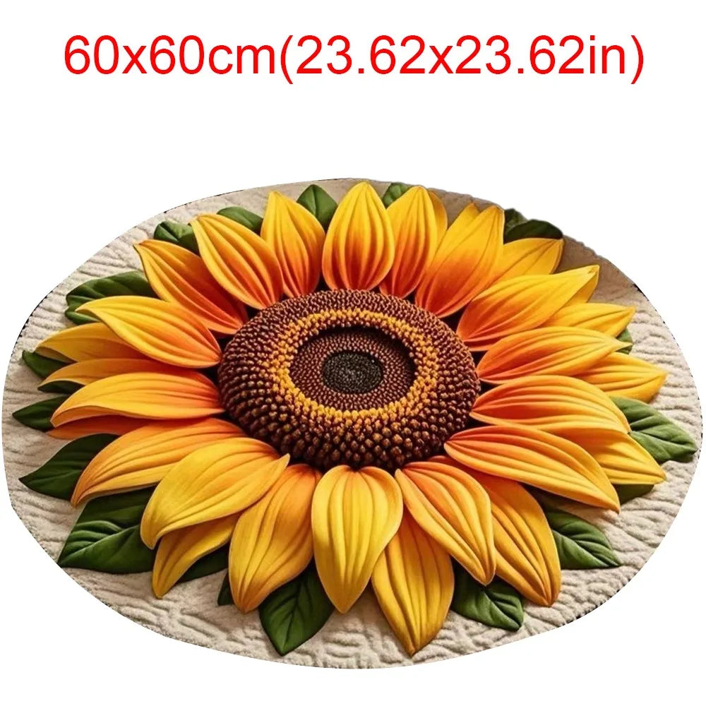 Sunflower Shaped Non-Slip Soft Carpet Mat 60x60cm | Home Décor
