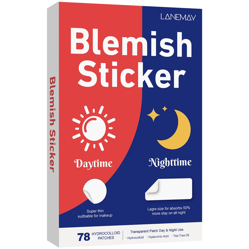 78-Piece Hydrocolloid Pimple Patches – Day & Night, 2 Sizes