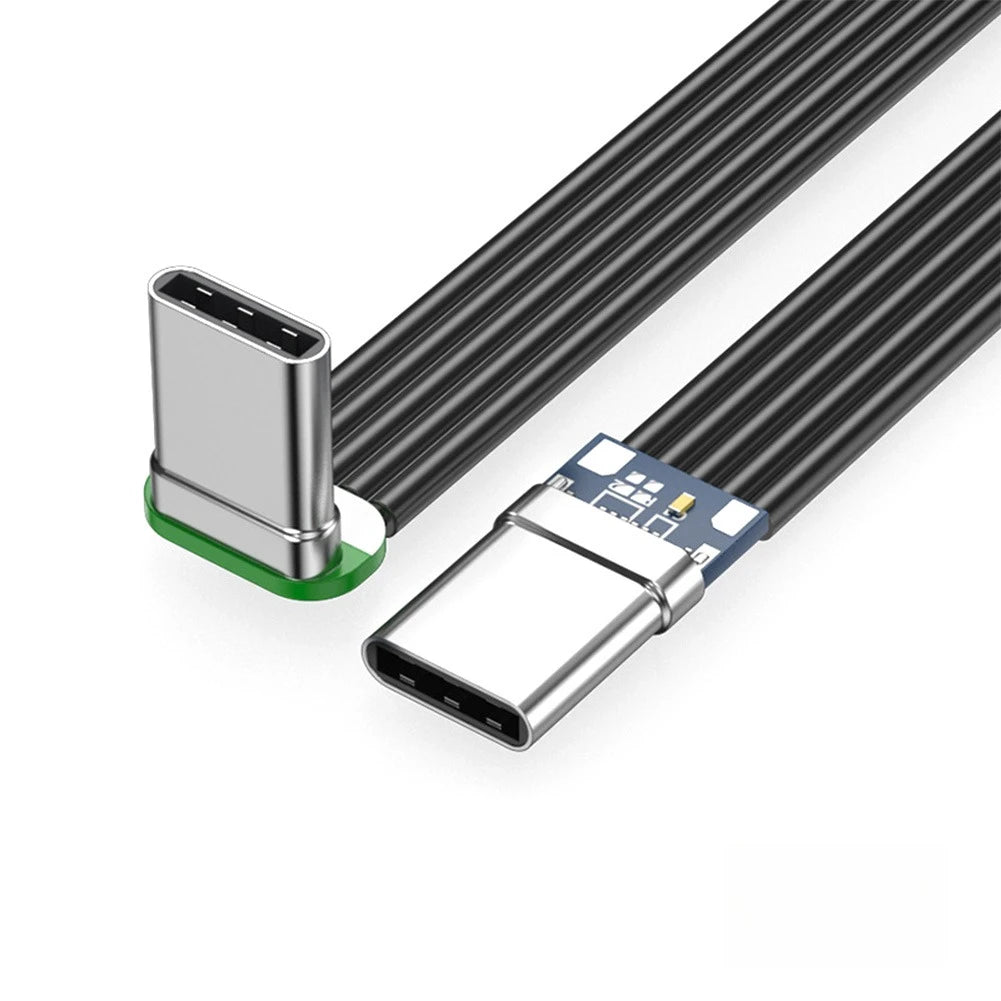 90° Angled Flat Silicone USB-C Cable | 65W Fast Charging