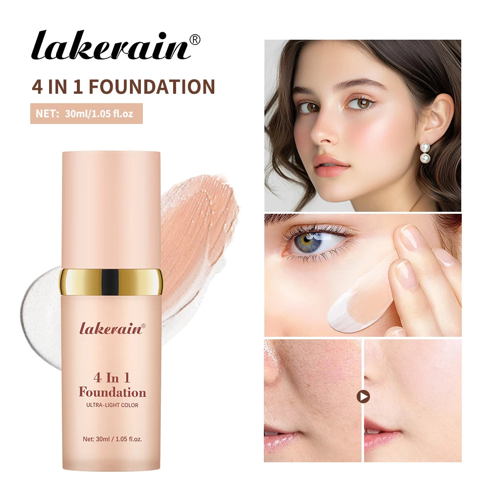 Color Changing Foundation 4 In 1 Moisturizer Longwearing Waterproof Concealer Even Skin Toning Sunscreen Spf 30 Whitening Makeup Oasis Select