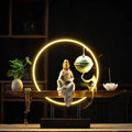 New Chinese Goddess of Mercy Buddha Reverse-flow Incense Burner Zen Decoration Home Decorative Crafts Oasis Select B