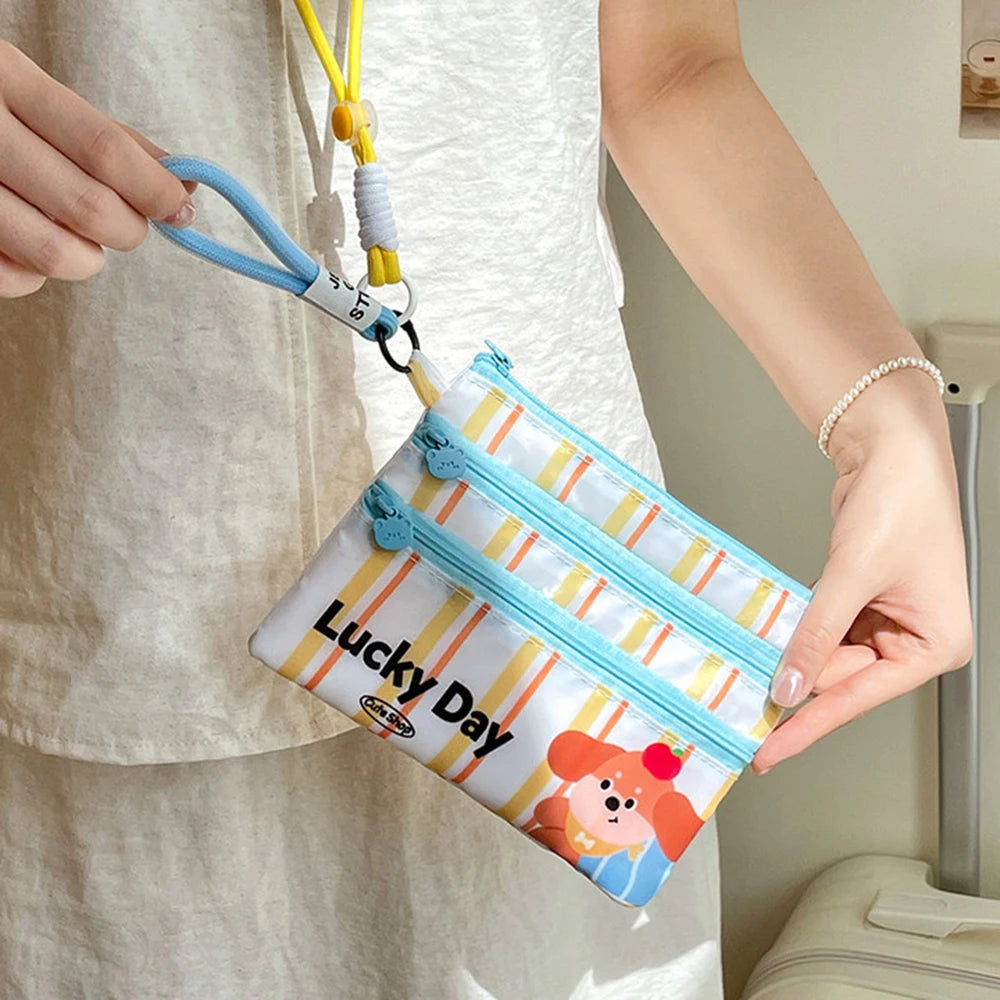 Cute Waterproof ID Card Storage Bag Multi-function Portable Plane Ticket Card Bag Cute Cartoon Passport Clip ID Card Storage Oasis Select