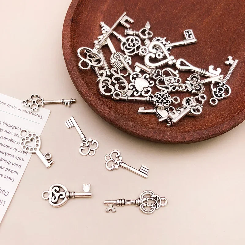 50g/pack mini Key Charms Bracelets Necklace Craft Metal Pendant For Jewelry Making DIY Supplies Small Business Supplies Oasis Select