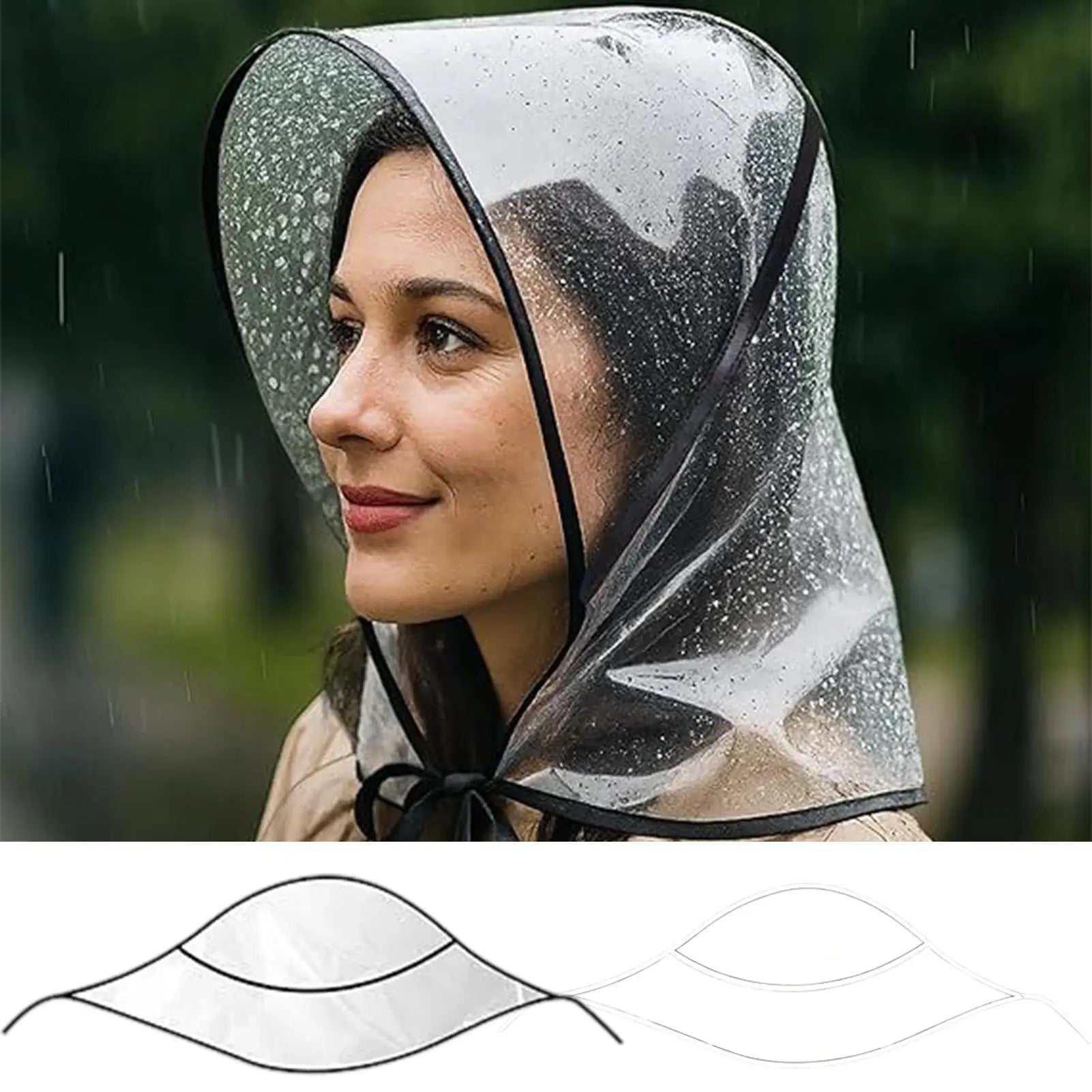 Rain Hats for Women Reusable Transparent Headwear with Brim Waterproof Transparent Rain Hat for Women Lady Girlfriend Mother Oasis Select