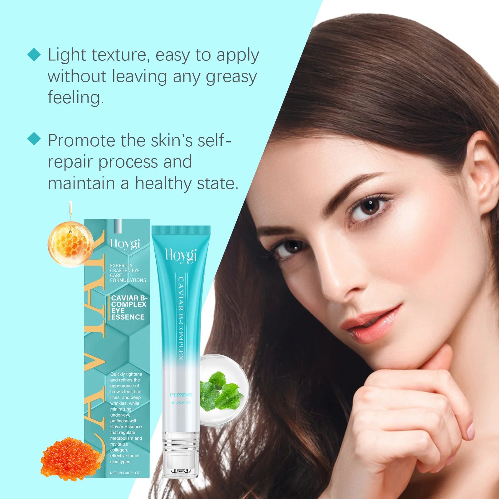 Caviar B-Complex Eye Essence Remove Dark Clrcles Anti Puffiness Smoothing Fine Lines Moisturize Skin Around the Eye Serum Oasis Select