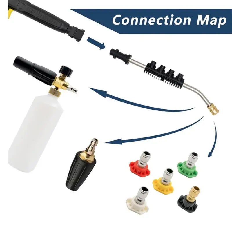 Pressure Washer Extension Wand 30° Curved For Karcher And Lavor 1/4" Quick Connect Power Lance Extension Wand With 5 Nozzles Oasis Select