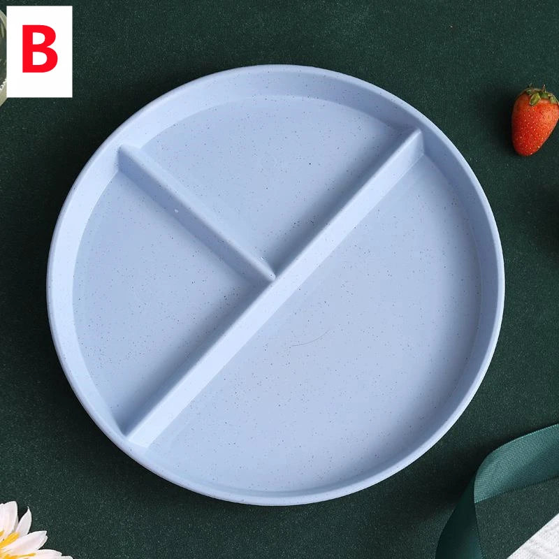 Eco Wheat Straw 3-Section Divided Dinner Plate – BPA Free Divided Dinner Plate Oasis Select B 22cm
