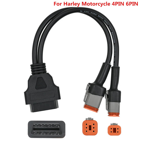 2-in-1 Motorcycle OBD2 Connector – 4 & 6 Pin Harley Adapter OBD2 Diagnostic Adapter Oasis Select Default Title
