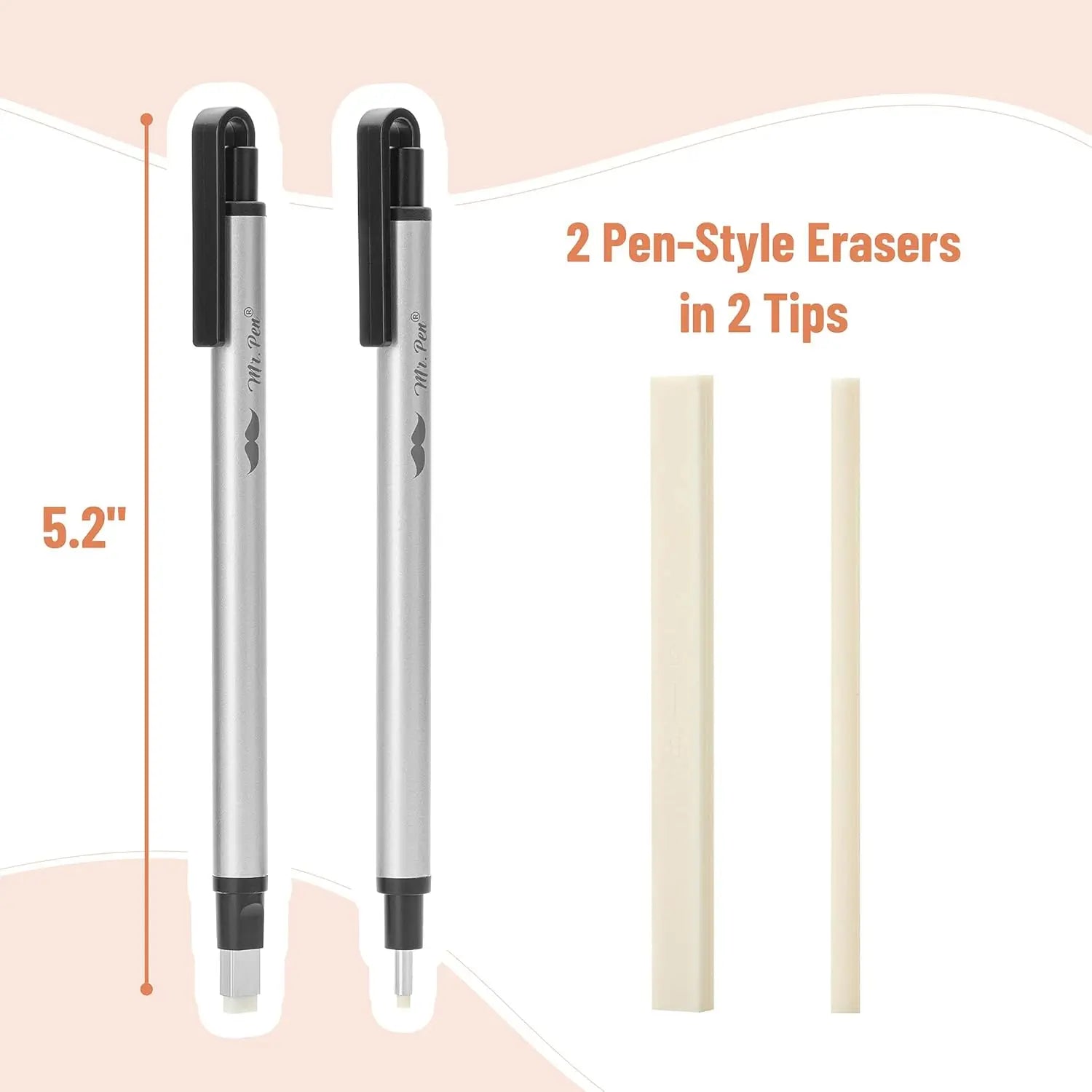 Pen erasers, square and round nibs, eraser pens, pencil erasers, automatic erasers, art erasers for drawing, precision erasers Oasis Select