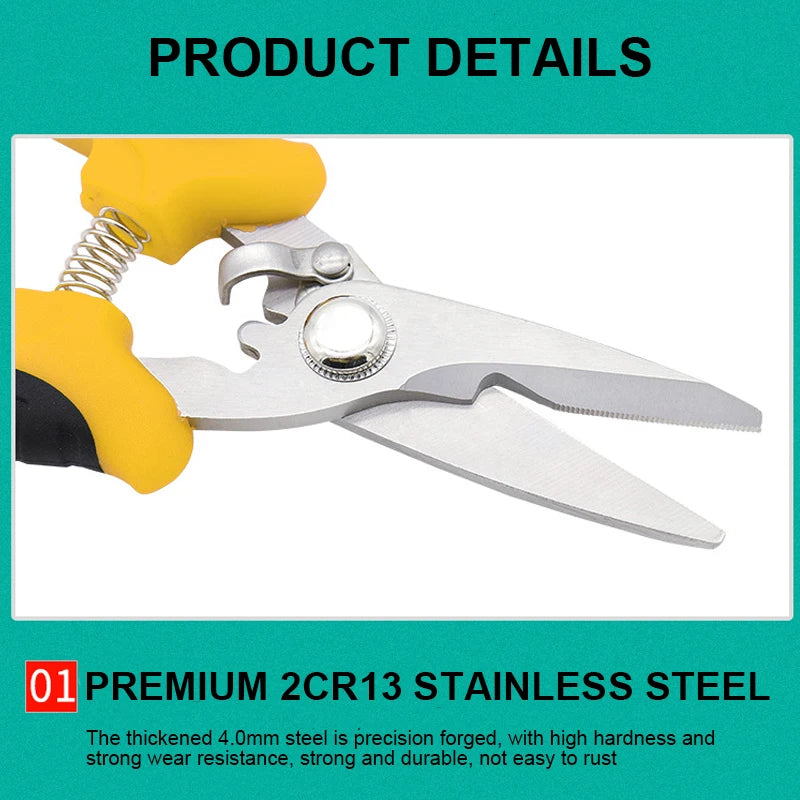 SLADE Stainless Steel Electrician Scissors – Multifunctional Electrician Scissors Oasis Select