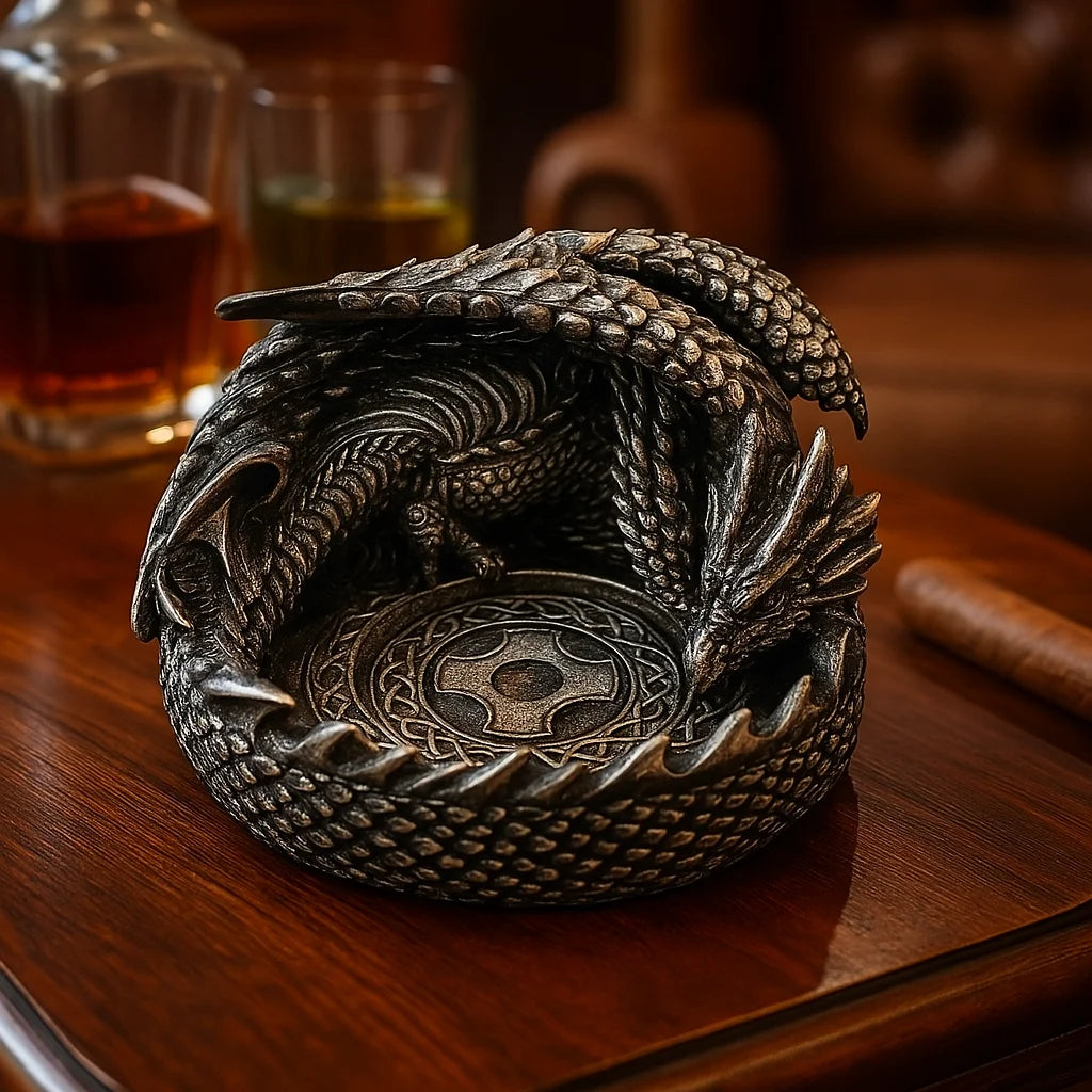 Creative European Dragon Ash Tray Ashtray Outdoor Ash Plate Cigarette Smoking Accessories Home Office Desktop Halloween Decor Oasis Select