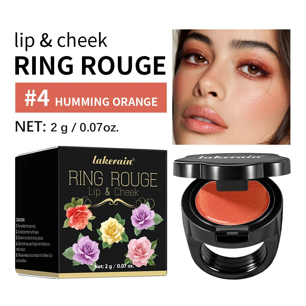 Ring Rouge Lip & Cheek Gloss – Pearl Shine, Long-Lasting Tint Lip & Cheek Gloss Oasis Select 4Humming Orange