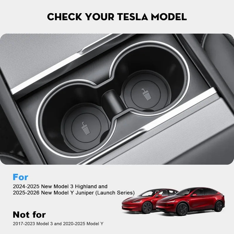 Coaster Mat Pad Soft TPE Center Console Cup Holder For Tesla Model Y Juniper Model 3 2025 Model Y Juniper Organizer Accessories Oasis Select