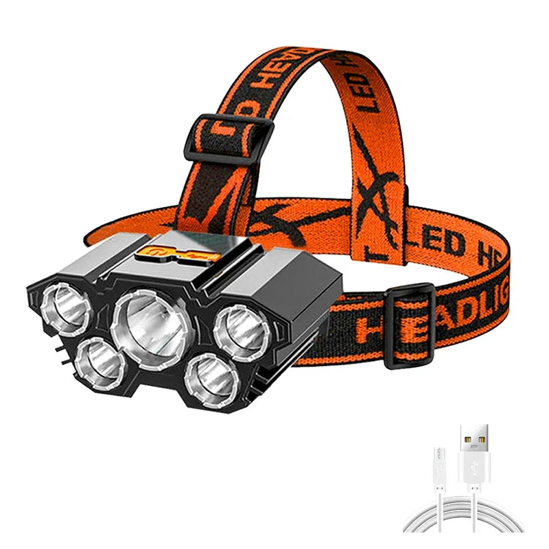 Rechargeable LED Headlamp 5/11 LEDs IPX4 Waterproof | USB Charge
