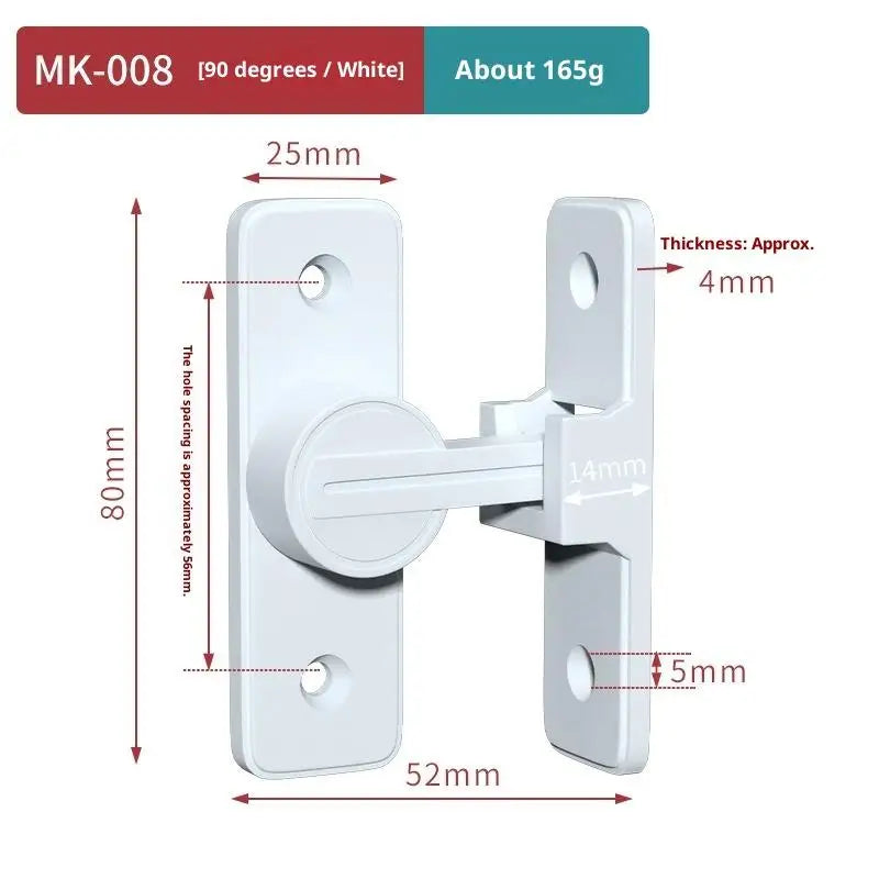 Zinc Alloy 90° Sliding Door Latch | Luminous Barn Gate Bolt