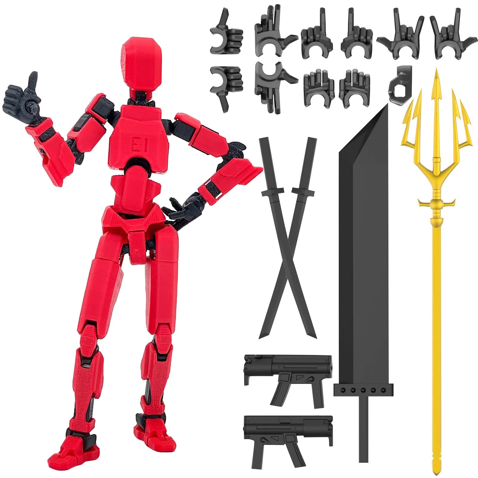 Lucky 13 3D Printed Movable Robot Action Figure & DIY Mannequin Robot Action Figure Oasis Select G One Size