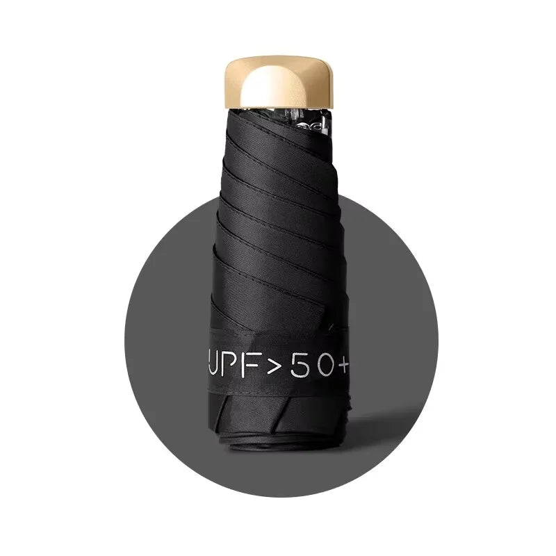 1Pc Mini Sun Umbrella Pocket Rain Umbrella Vinyl Folding UV Protection Sun Shade Ultraviolet Capsule Parasol for Pocket 55% off Oasis Select black 6K iron