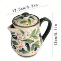 Olive Green Ceramic Flower Oil Pot Home Use Large Capacity Oil Bottle Soy Sauce Olive Oil Storage Container Kitchen Accessories Oasis Select A