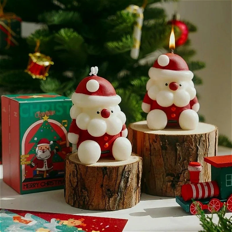 New Year Candles Christmas Candles Decorative Christmas Santa Fragrant Candle for Guest Gift Set Oasis Select