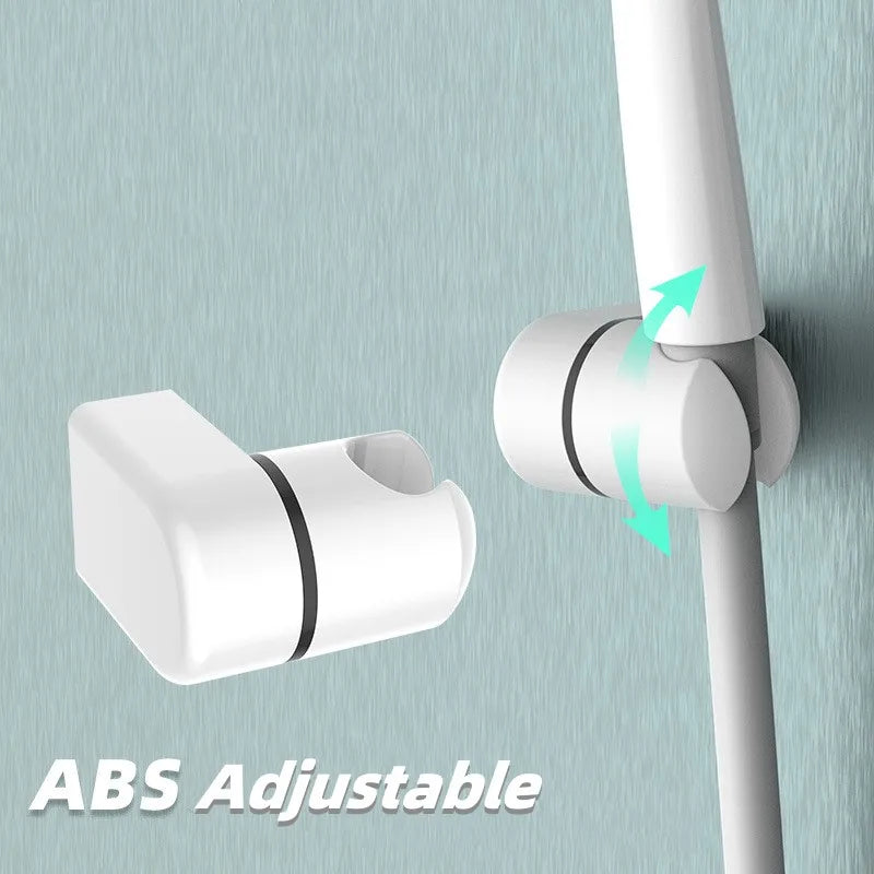 Universal Hand Shower Head Holder Adjustable Full Plating Shower Rail Head Holder Bathroom Bracket Stable Rotation Oasis Select