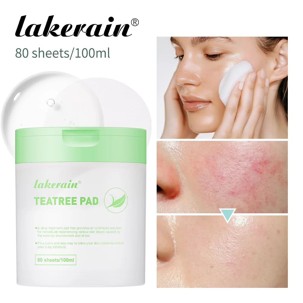 Lakerain Makeup Cotton Pad Teatree Pad Facial Toner Soothing Cotton Pad Calm Sensitive Skin Mild Texture Cotton Pad Oasis Select