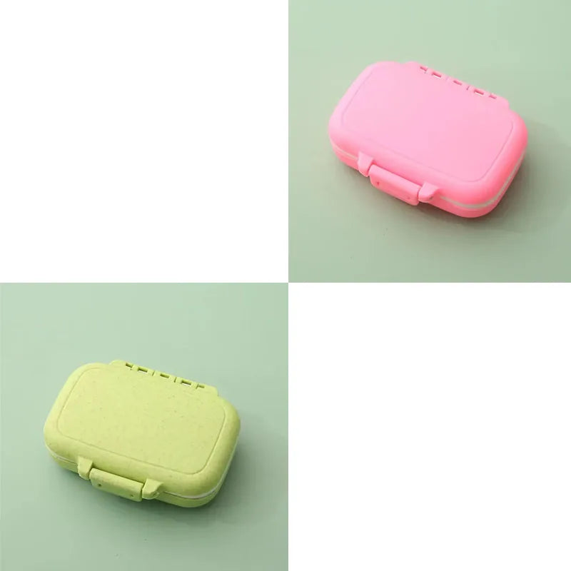 1/2/3pcs Mini Portable Pills Organizer Case 3 Grids PillBox Tablet Storage Container Weekly Medicine Pill's Box Pill Case Oasis Select Pink-Wheat Green