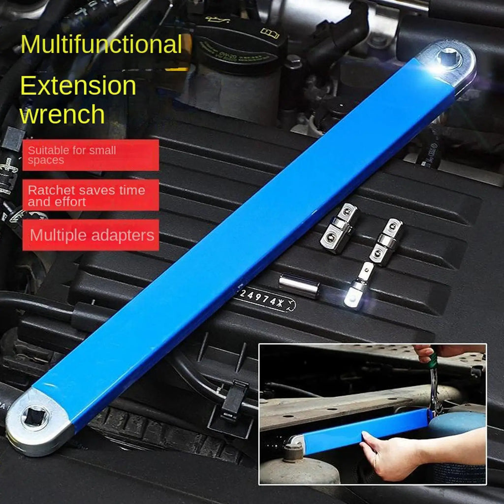 heavy-duty extension wrench 3/8 Inch impact-resistant design with 4 adapters  Adjustable Ratchet Extension Wrench Auto Repair