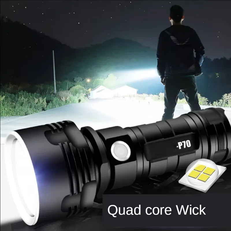 POCKETMAN P70 LED Tactical Flashlight | USB Rechargeable, Waterproof