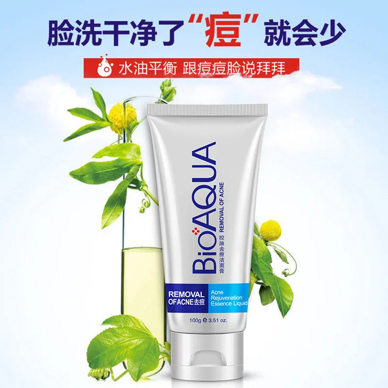 BIOAQUA Anti-Acne Foaming Face Wash – Blackhead & Wrinkle Foaming Facial Cleanser Oasis Select