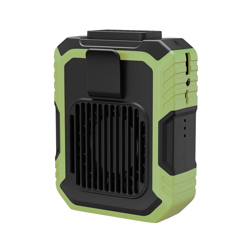 4000mAh Hands-Free Waist Fan – 3-Speed USB Rechargeable Bladeless Wearable Waist Fan Oasis Select green france