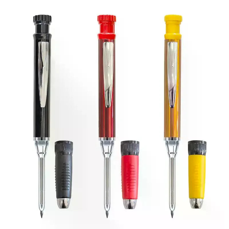 2.8mm 2-in-1 Woodworking Mechanical Pencil With Lead And Built-in Sharpener For Deep Hole Carpenter Marking Pencils Tool Oasis Select