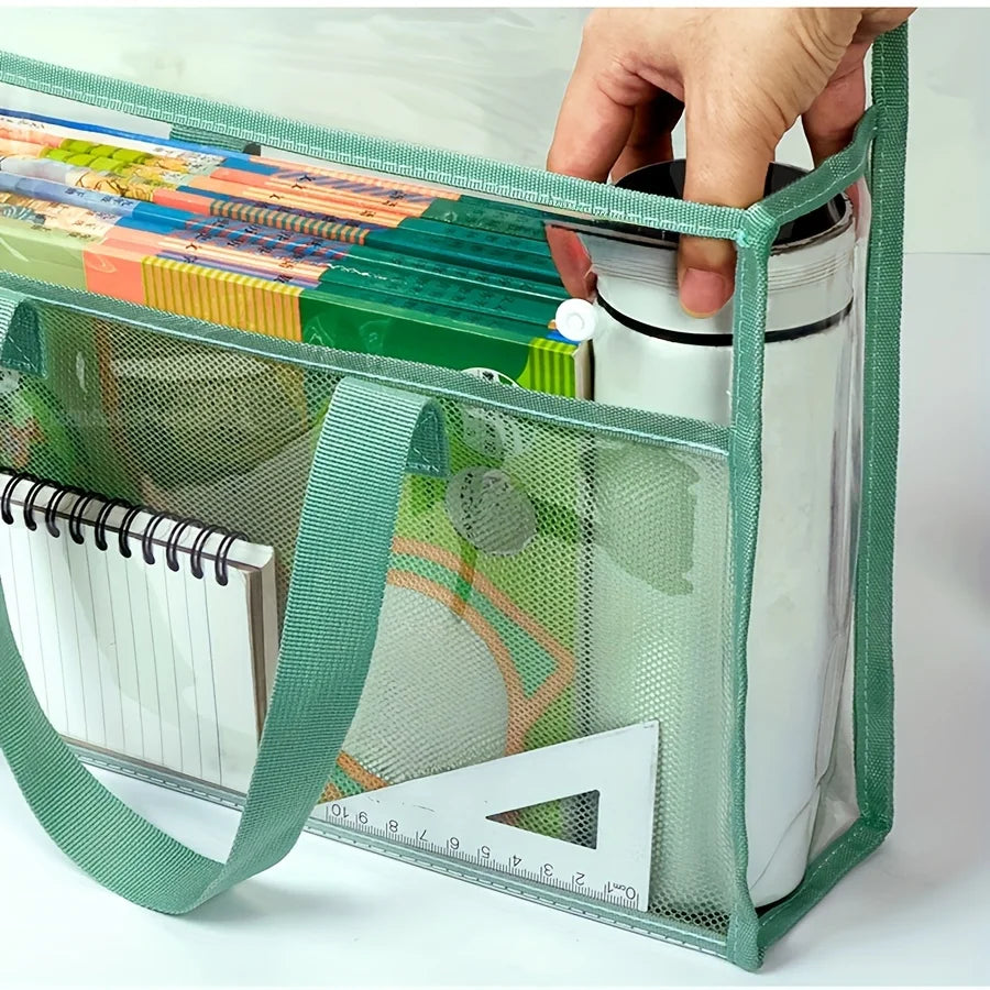 Large Capacity Waterproof Handheld Study Bag Elementary School Subject Test Paper Storage Bag Transparent Exam Bag PVC Material Oasis Select