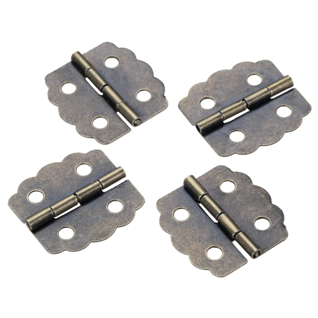 4 pcs Antique Bronze Kitchen Cabinet Door Hinges Jewelry Boxes hinges Dollhouse hinge Furniture Fittings Accessories Oasis Select