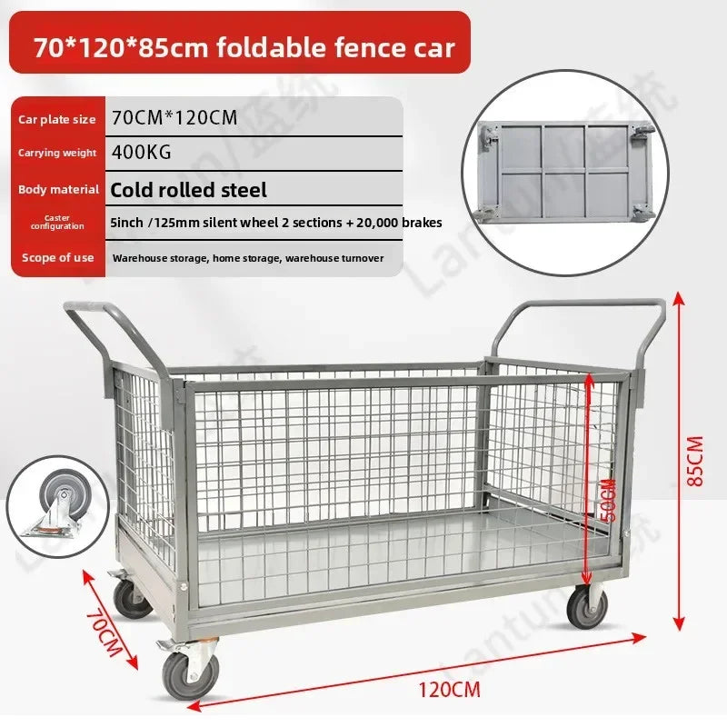 Fence car grid trolley pulling goods stall logistics turnover small trolley handling small trailer car Oasis Select Model 70A