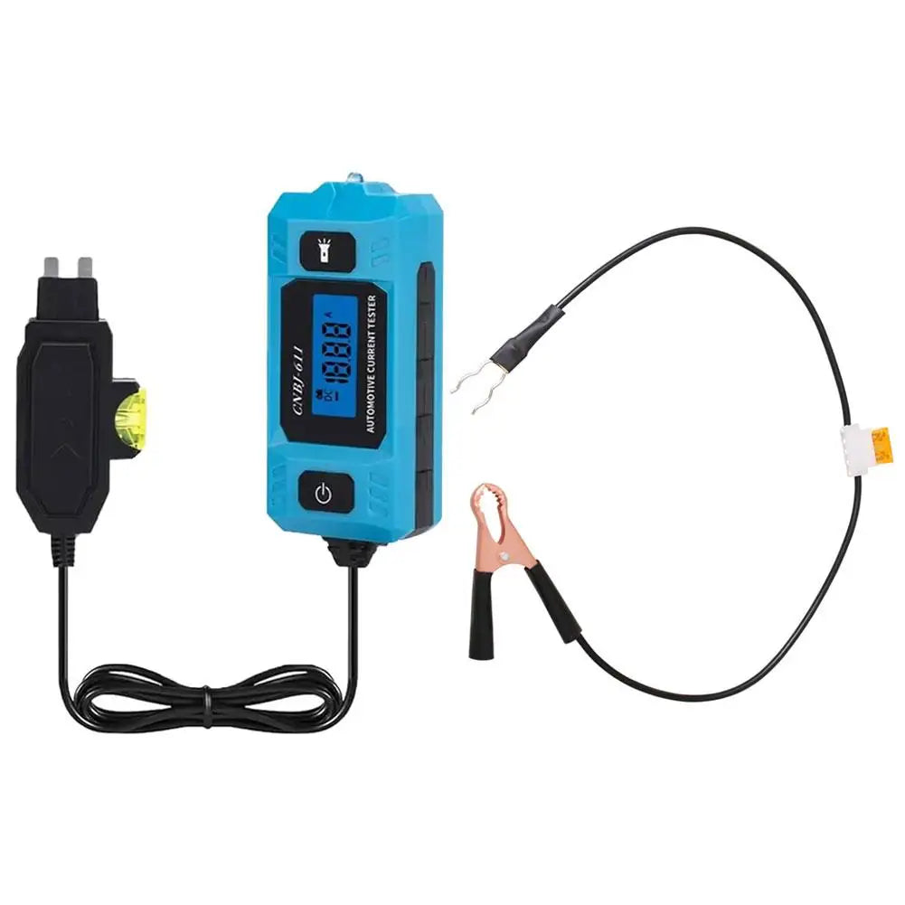 Automotive Fuse Current Tester CNBJ-611 Car Leakage Analyzer Fault Tester Automotive Fuse Current Testing Tool LCD Display Oasis Select Blue