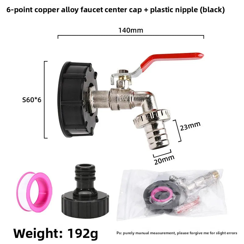 Durable IBC Tank Tap Adapter S60*6 Coarse Thread to 1/2'' 3/4'' Connector Replacement Valve Garden Home Valve Fitting Faucet Oasis Select B