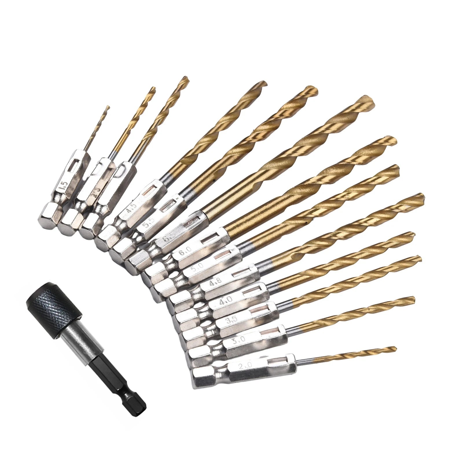 13-Piece HSS Twist Drill Bit Set 1.5–6.5mm | 1/4" Hex Shank Twist Drill Bit Set Oasis Select