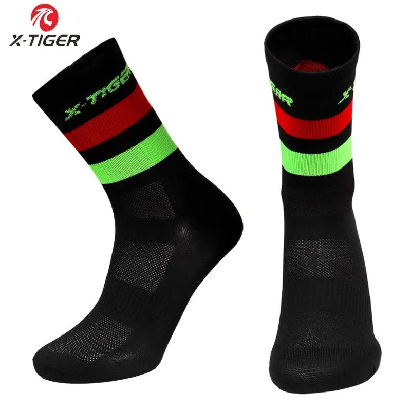 X-TIGER Cycling Socks For Men Women Breathable Anti-slip Professional Sports Sock Outdoor Running Bike Hiking Basketball Socks Oasis Select 01