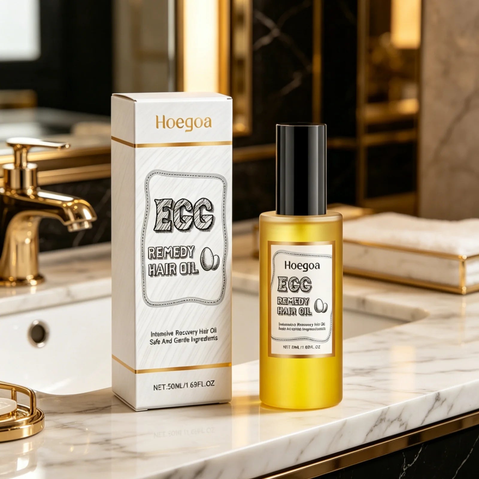 Hoegoa Egg Remedy Hair Oil – Frizz Repair & Nourishing 50ml Hair Treatment Oil Oasis Select