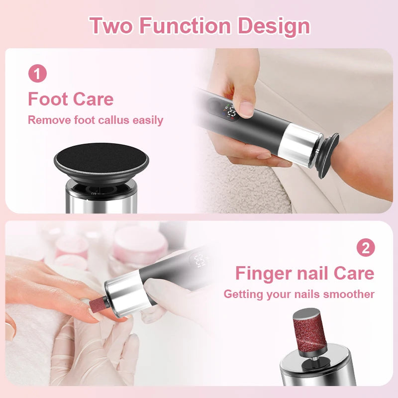 2-in-1 Electric Foot & Nail Grinder | Digital Display Rechargeable