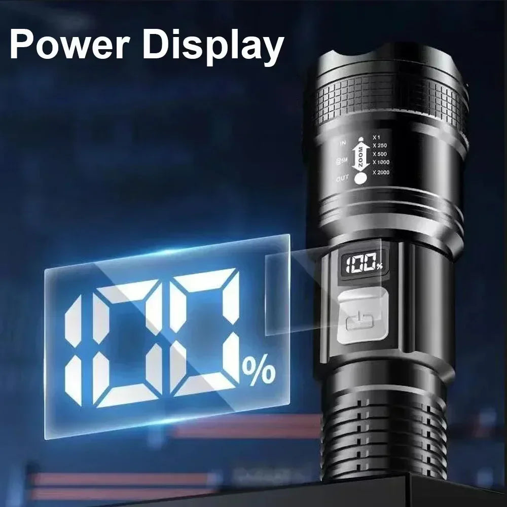 Ultra Bright Zoomable LED Tactical Flashlight | USB Rechargeable