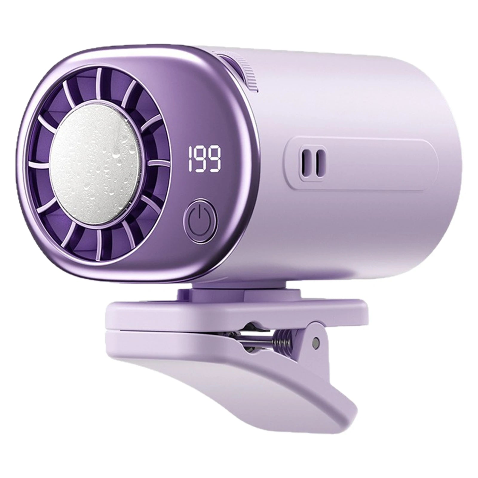 USB Rechargeable Cooling Fan with LED Display Personal Cooling Fans 199 Speeds Adjustable 2000mAh Battery for Auto Vehicle Oasis Select purple China Mainland