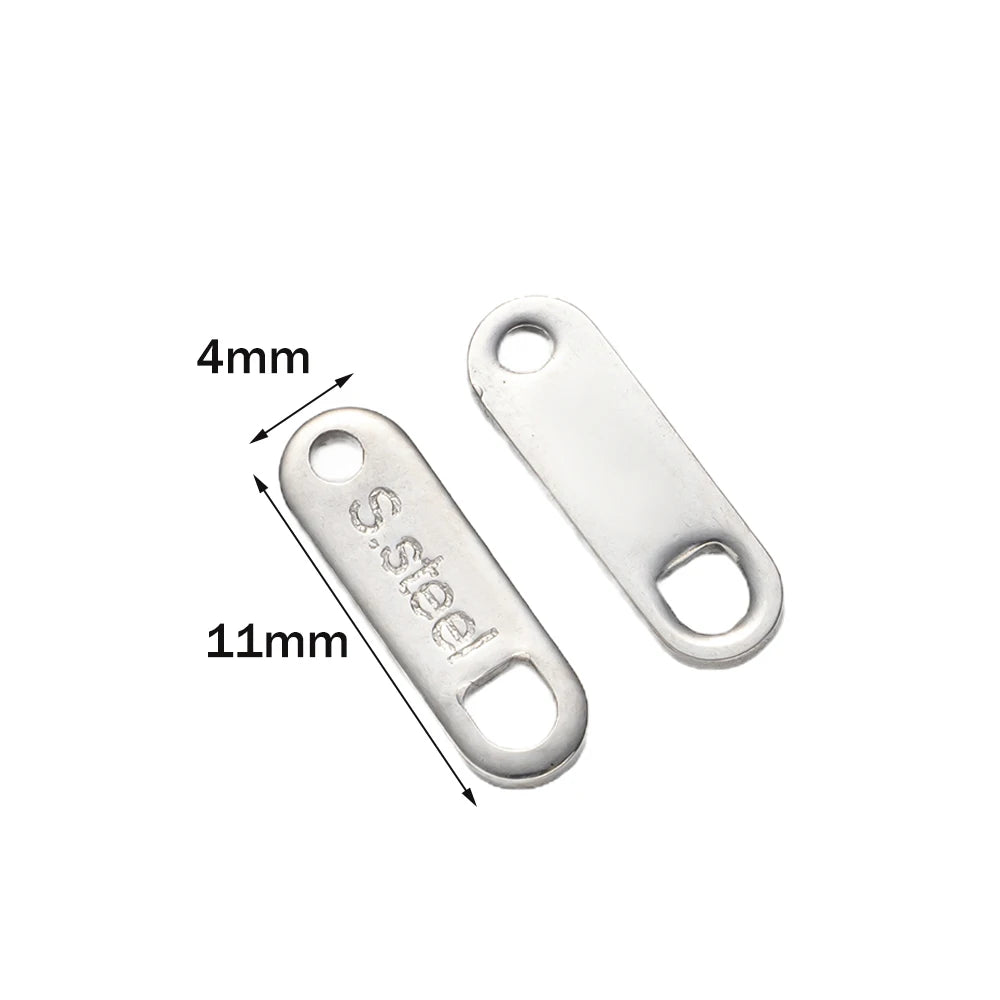 No Fade 50pcs Stainless Steel End Charms Pendants Vacuum Plating Gold Color Chain Extension Tail Charms for Jewelry Making DIY Oasis Select Rectangle ST