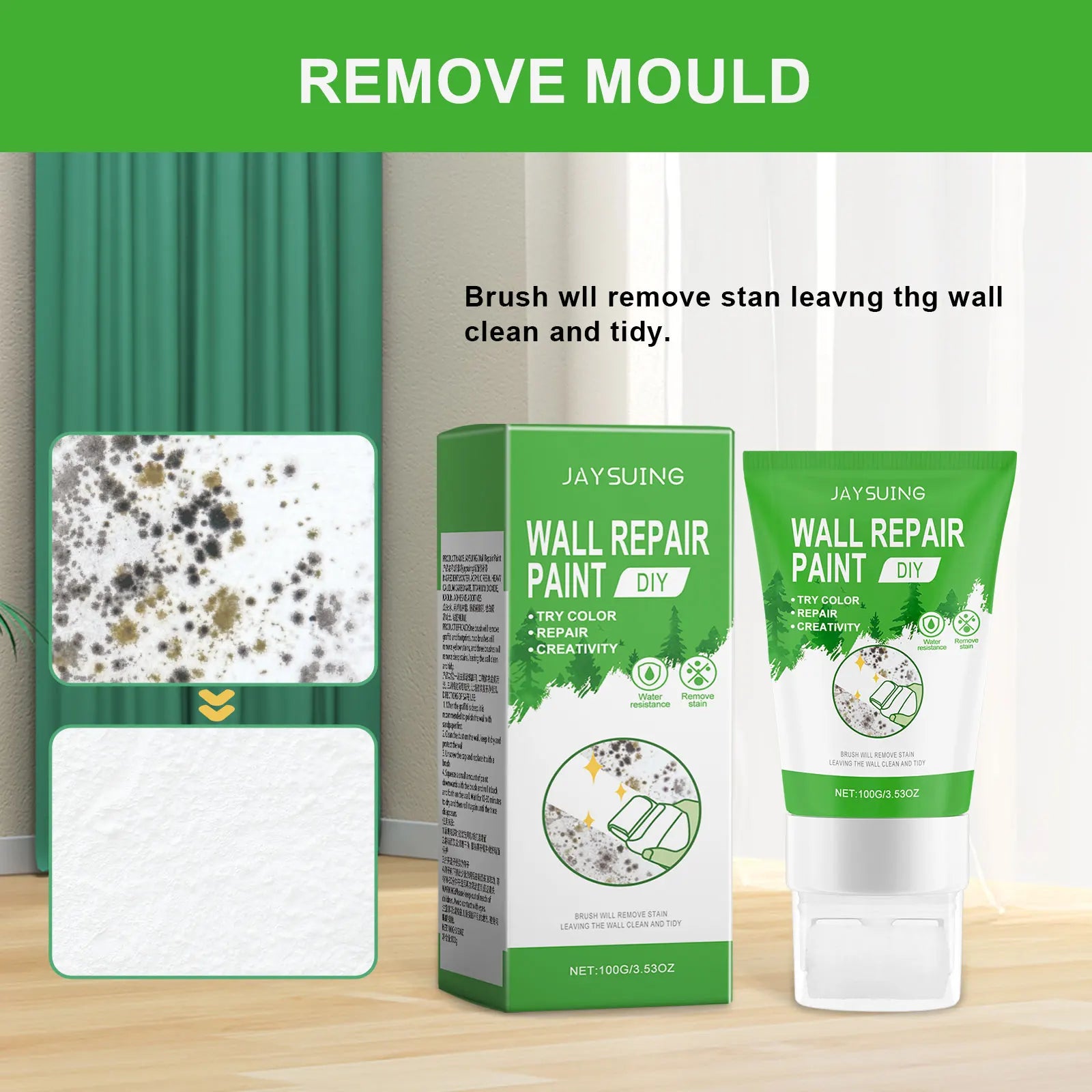 Jaysuing Wall Repair Paint – Stain & Graffiti Cover Primer Wall Repair Paint Oasis Select